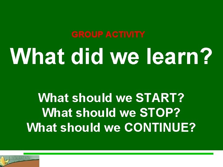 Review of Annual Policy Dialogue 2008 GROUP ACTIVITY What did we learn? What should