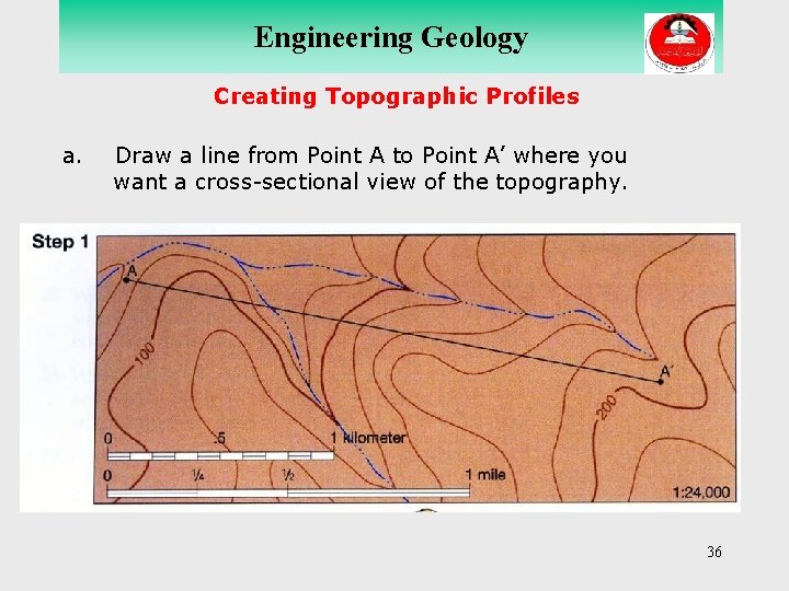 Engineering Geology Creating Topographic Profiles a. Draw a line from Point A to Point