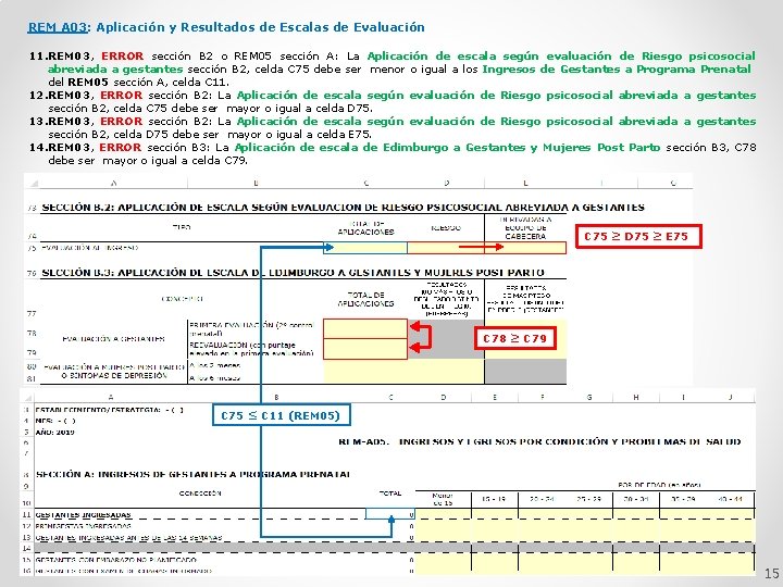 REM A 03: Aplicación y Resultados de Escalas de Evaluación 11. REM 03, ERROR