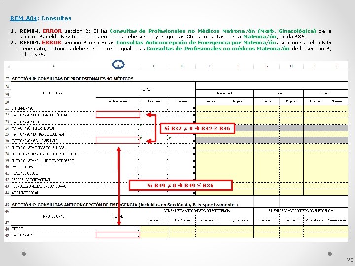 REM A 04: Consultas 1. REM 04, ERROR sección B: Si las Consultas de