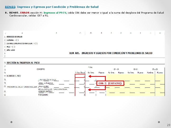REM 05: Ingresos y Egresos por Condición y Problemas de Salud 8. REM 05,