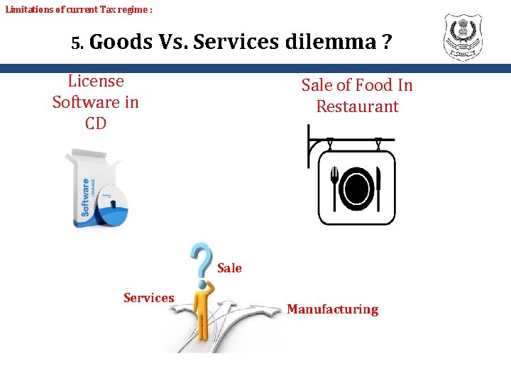 Limitations of current Tax regime : 5. Goods Vs. Services dilemma ? License Software