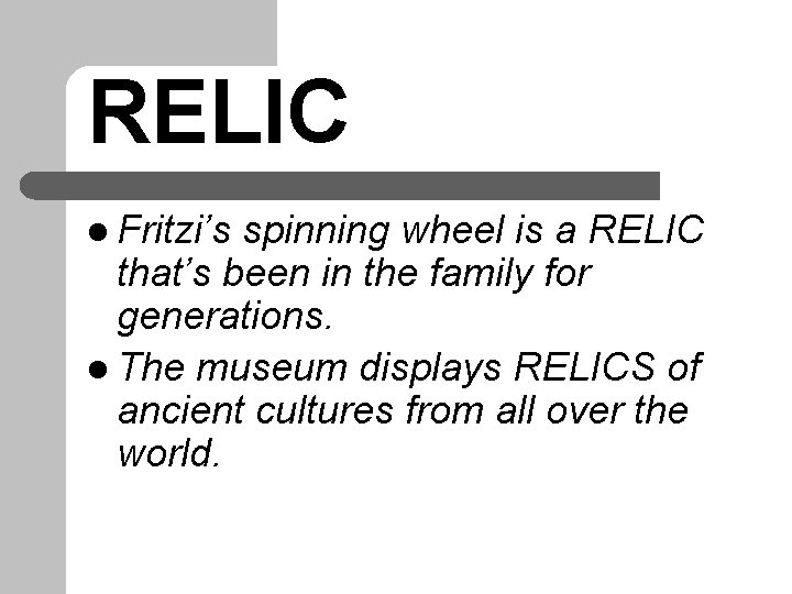 RELIC l Fritzi’s spinning wheel is a RELIC that’s been in the family for