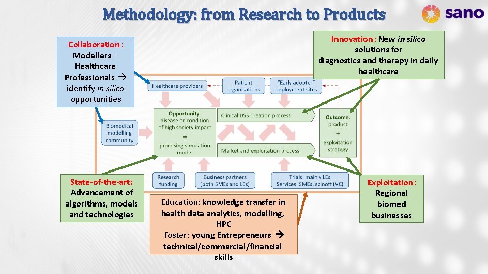 Methodology: from Research to Products Innovation: New in silico solutions for diagnostics and therapy