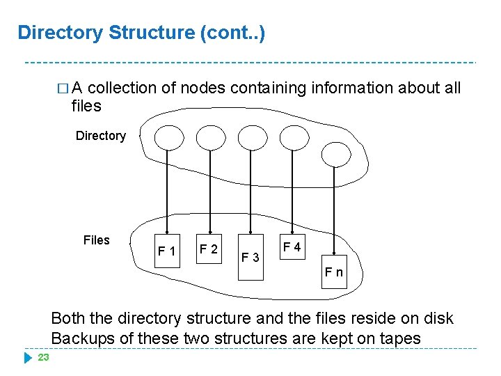 Directory Structure (cont. . ) �A collection of nodes containing information about all files