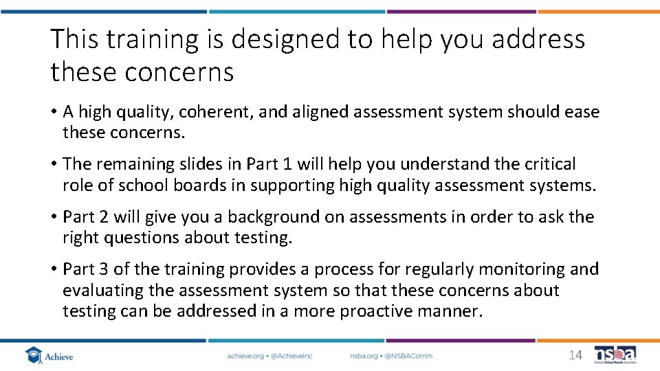 This training is designed to help you address these concerns • A high quality, This training is designed to help you address these concerns • A high quality,