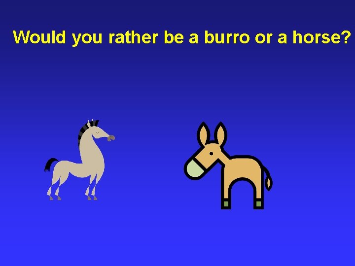 Would you rather be a burro or a horse? 