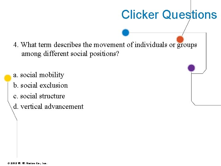 Clicker Questions 4. What term describes the movement of individuals or groups among different