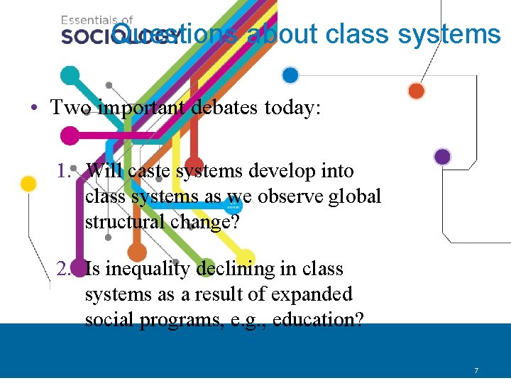 Questions about class systems • Two important debates today: 1. Will caste systems develop