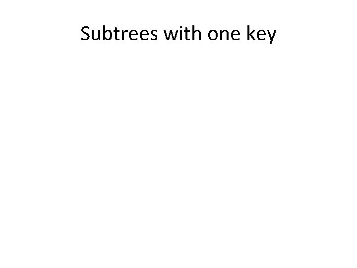 Subtrees with one key 