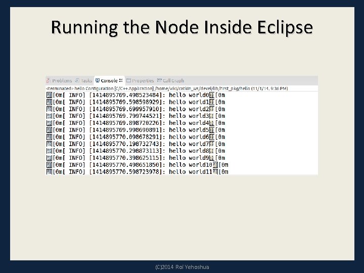 Running the Node Inside Eclipse (C)2014 Roi Yehoshua 