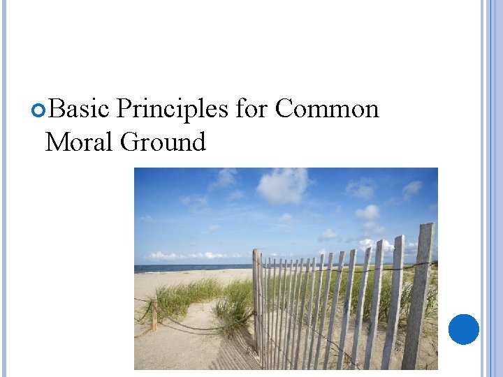  Basic Principles for Common Moral Ground 