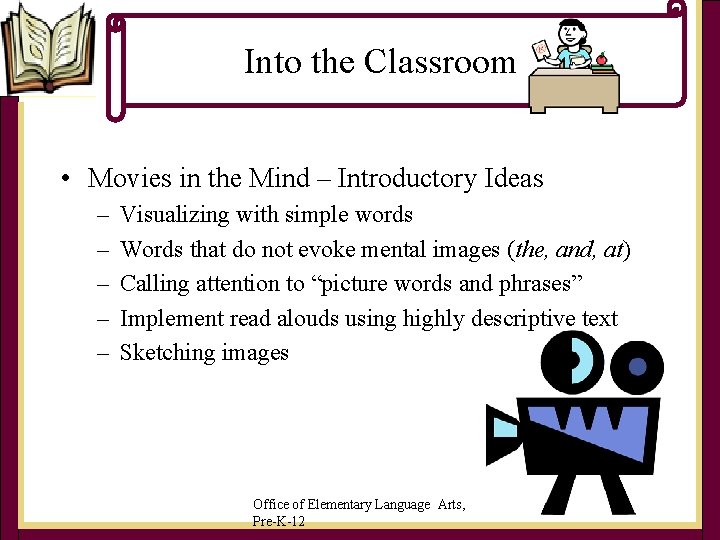 Into the Classroom • Movies in the Mind – Introductory Ideas – – – Into the Classroom • Movies in the Mind – Introductory Ideas – – –