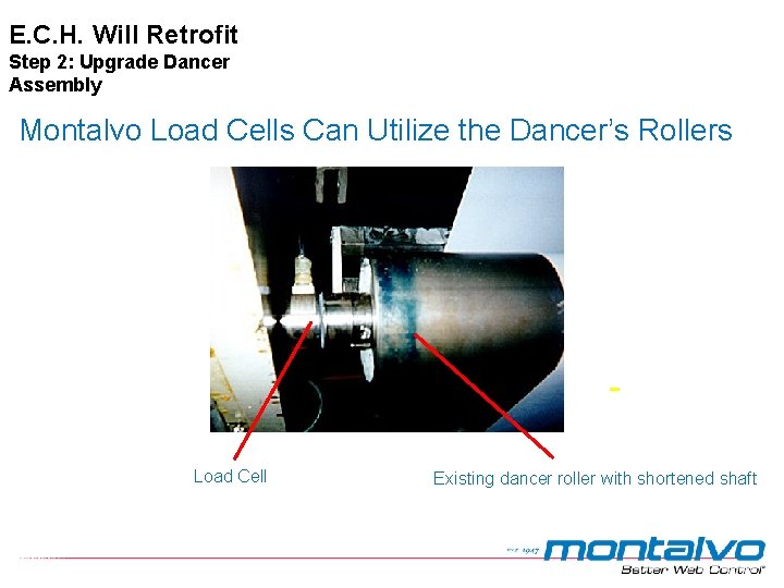 E. C. H. Will Retrofit Step 2: Upgrade Dancer Assembly Montalvo Load Cells Can E. C. H. Will Retrofit Step 2: Upgrade Dancer Assembly Montalvo Load Cells Can