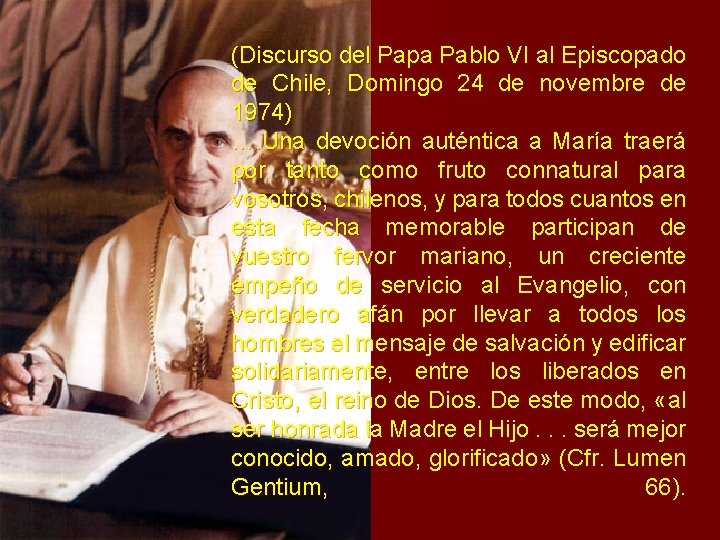 (Discurso del Papa Pablo VI al Episcopado de Chile, Domingo 24 de novembre de (Discurso del Papa Pablo VI al Episcopado de Chile, Domingo 24 de novembre de