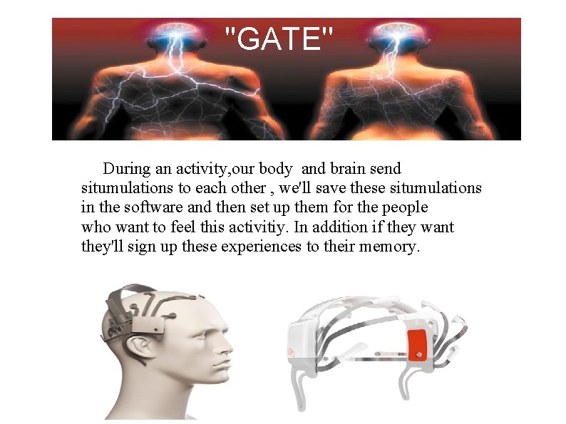 ''GATE'' During an activity, our body and brain send situmulations to each other ,