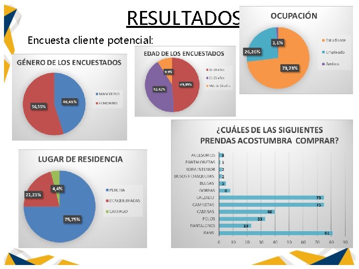 RESULTADOS Encuesta cliente potencial: 