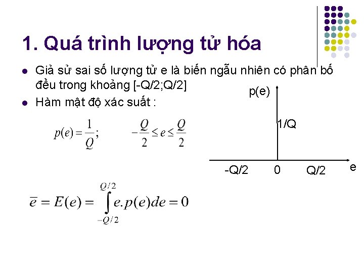 1. Quá trình lượng tử hóa l l Giả sử sai số lượng tử 1. Quá trình lượng tử hóa l l Giả sử sai số lượng tử