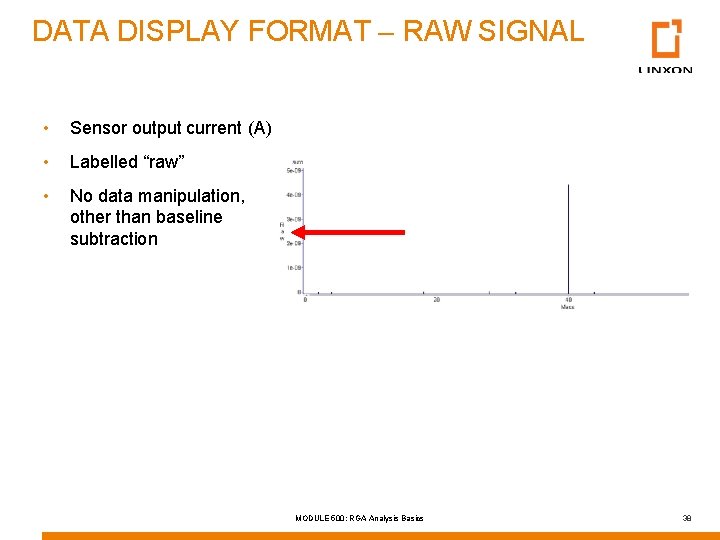 DATA DISPLAY FORMAT – RAW SIGNAL • Sensor output current (A) • Labelled “raw”