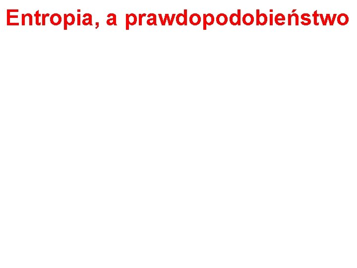 Entropia, a prawdopodobieństwo 