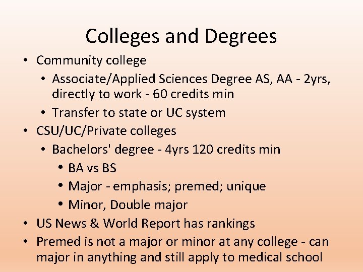 Colleges and Degrees • Community college • Associate/Applied Sciences Degree AS, AA - 2 Colleges and Degrees • Community college • Associate/Applied Sciences Degree AS, AA - 2