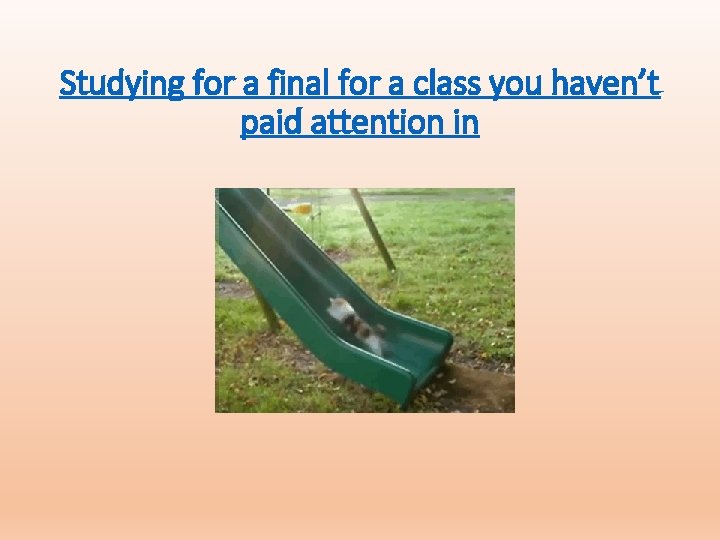 Studying for a final for a class you haven’t paid attention in Studying for a final for a class you haven’t paid attention in