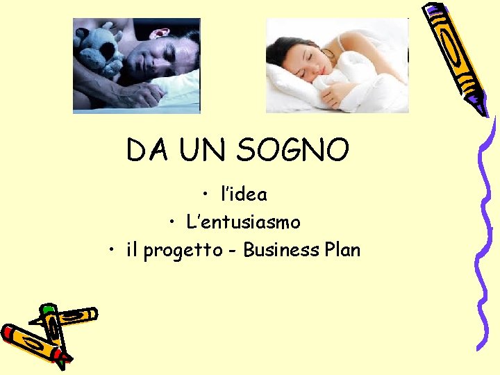 DA UN SOGNO • l’idea • L’entusiasmo • il progetto - Business Plan 