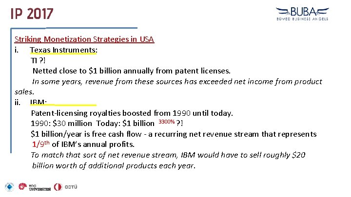 Striking Monetization Strategies in USA i. Texas Instruments: TI ? ! Netted close to