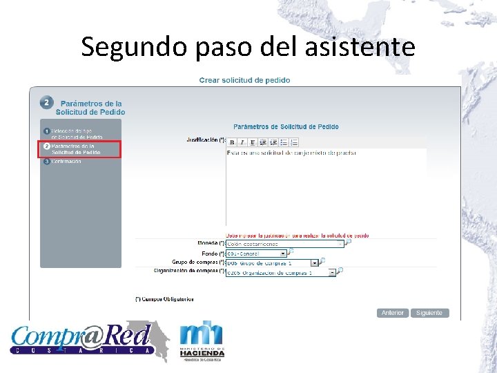 Segundo paso del asistente Segundo paso del asistente