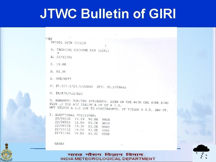JTWC Bulletin of GIRI 
