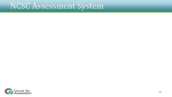 NCSC Assessment System 40 