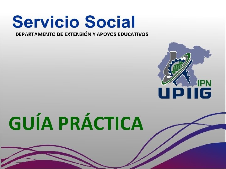 DEPARTAMENTO DE EXTENSIÓN Y APOYOS EDUCATIVOS GUÍA PRÁCTICA 