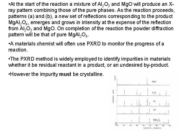 • At the start of the reaction a mixture of Al 2 O