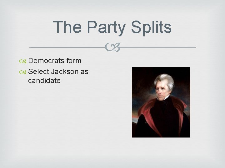 The Party Splits Democrats form Select Jackson as candidate 