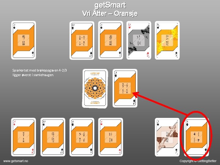 get. Smart Vri Åtter – Oransje Sparkortet med brøkoppgaven 4 -2/3 ligger øverst i