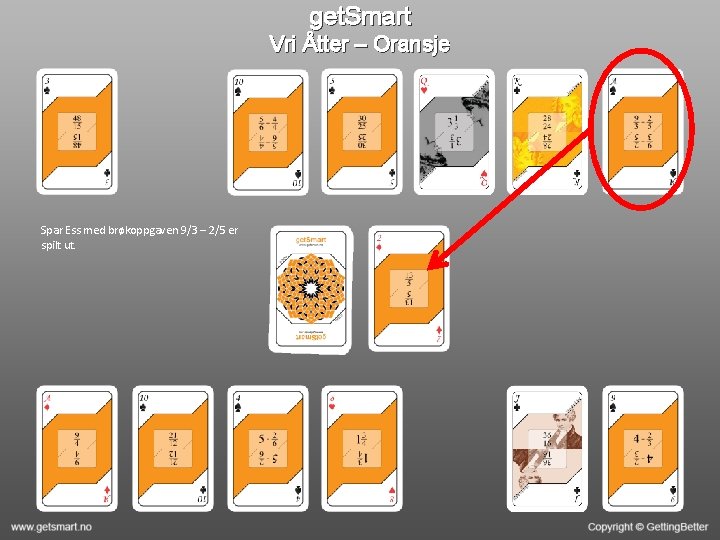 get. Smart Vri Åtter – Oransje Spar Ess med brøkoppgaven 9/3 – 2/5 er