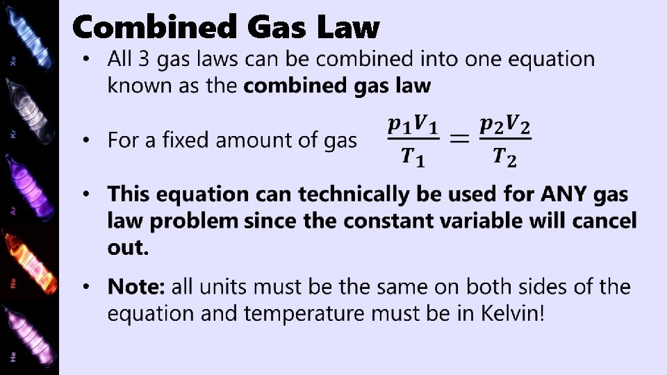 Combined Gas Law 