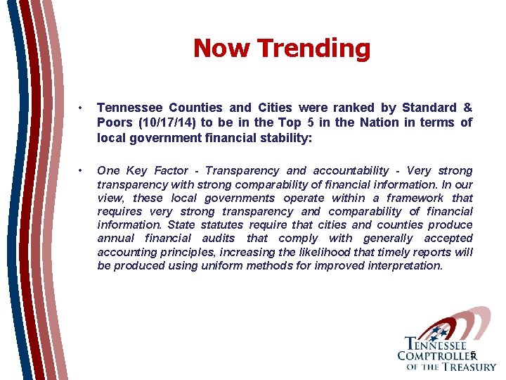 Now Trending • Tennessee Counties and Cities were ranked by Standard & Poors (10/17/14)