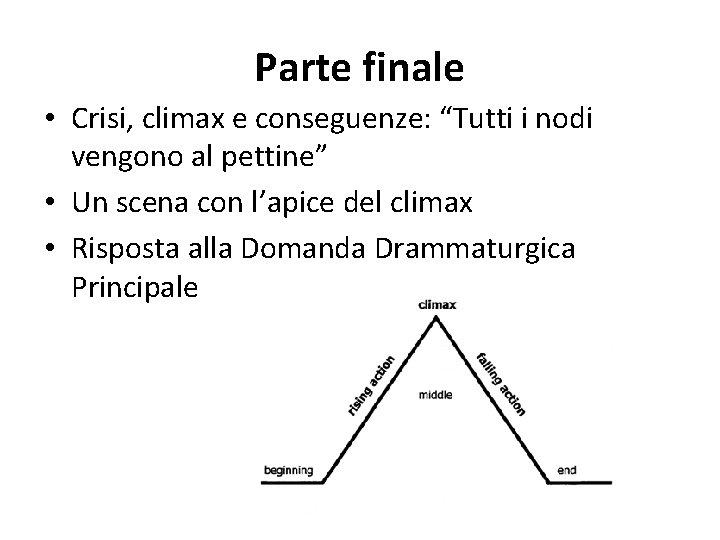 Parte finale • Crisi, climax e conseguenze: “Tutti i nodi vengono al pettine” •