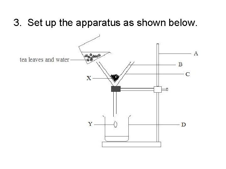 3. Set up the apparatus as shown below. 