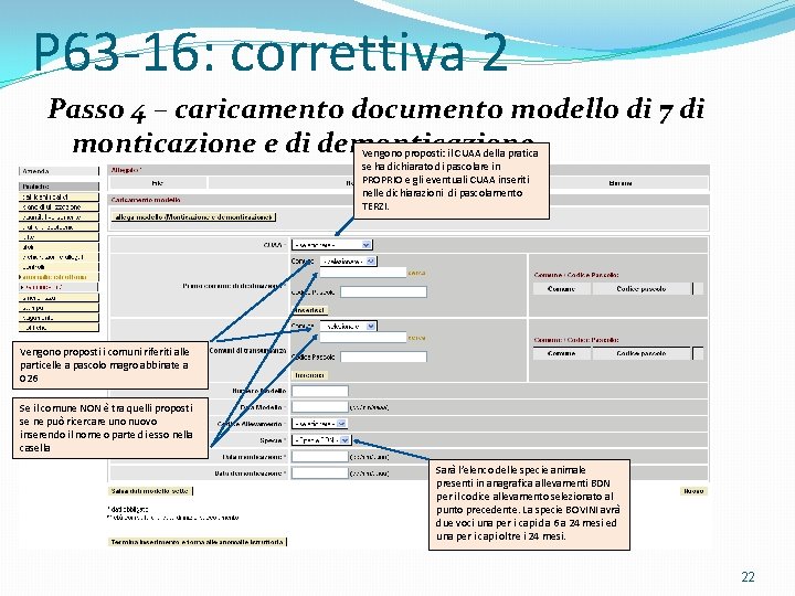 P 63 -16: correttiva 2 Passo 4 – caricamento documento modello di 7 di