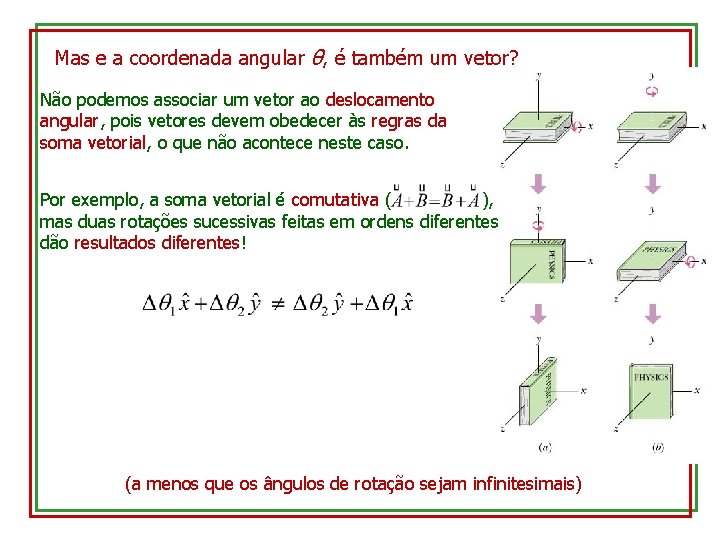 Mas e a coordenada angular θ, é também um vetor? Não podemos associar um