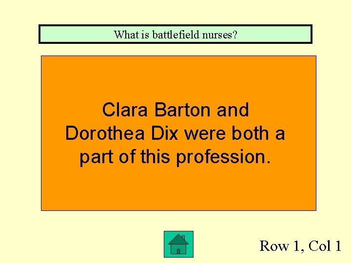 What is battlefield nurses? Clara Barton and Dorothea Dix were both a part of