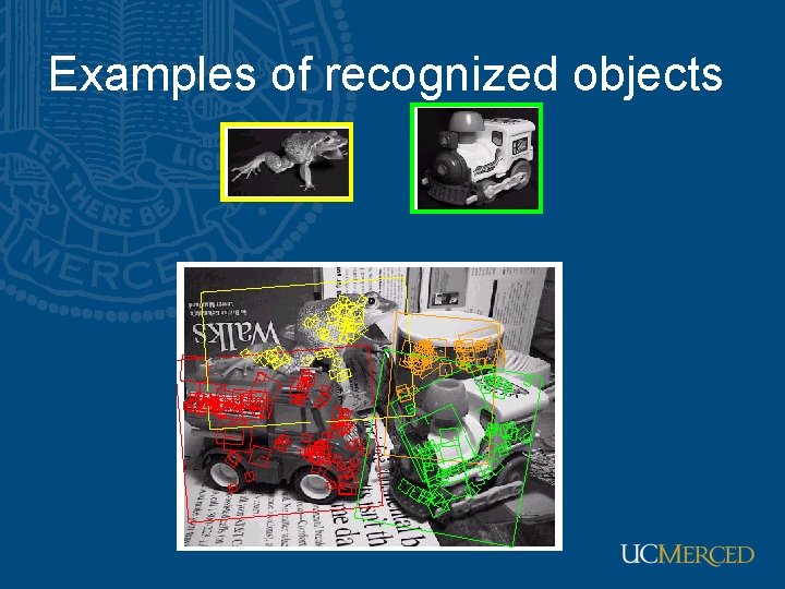 Examples of recognized objects 