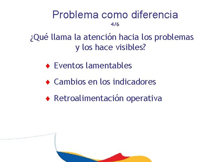 Problema como diferencia 4/6 ¿Qué llama la atención hacia los problemas y los hace