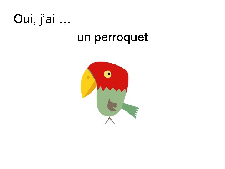 Oui, j’ai … un perroquet 