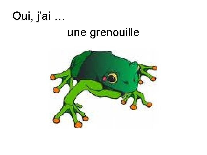 Oui, j’ai … une grenouille 