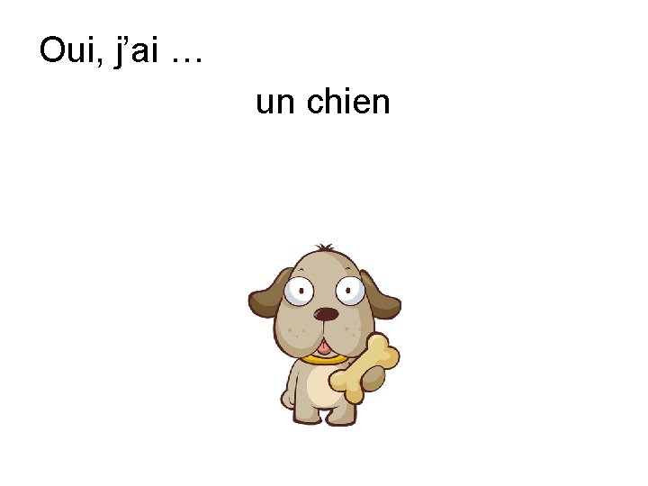 Oui, j’ai … un chien 