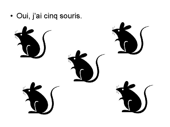  • Oui, j’ai cinq souris. 