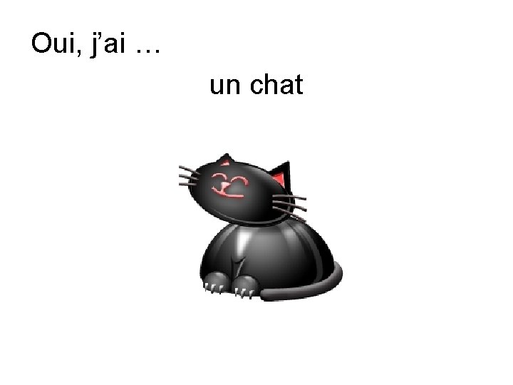 Oui, j’ai … un chat 